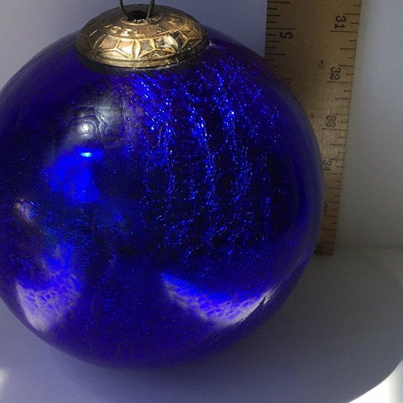 Extra Large 19” Kugel Cobalt Blue Glass Ornament - Picture 9 of 12